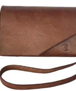 Handcrafted Brown Leather Clutch - Chocolate