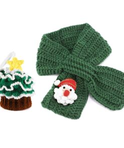 Handcrafted Christmas Tree Crocheted Design Bag & Scarves Combo