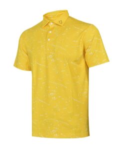 Handee Golf Splatter Print Men Shirt - Yellow - L