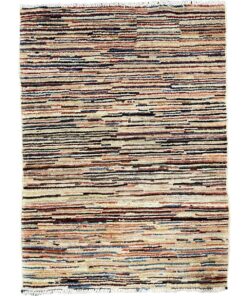 Handmade Brown Beige Chobi Shawl Woolen Small Rug - 87 x 60 cm