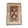 Handwoven Traditional Afghan Chobi Floral Rug - Brown - 91 x 61 cm