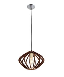 Hanging Light Wooden Slat Bursting Dome Pendant