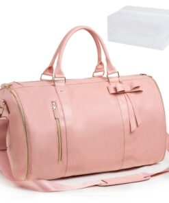 Hanging Suitcase Traveling Duffel Bag Garment Bag for Coat Suits Dress - Pink