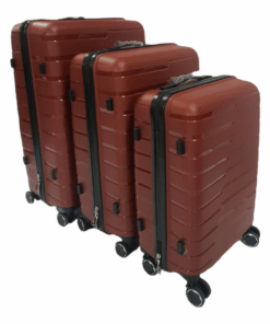 Hard Shell Elite Suitcase Set 3 Piece - Burgundy