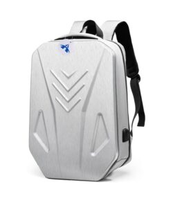 Hard Shell Large Capacity Travel Business Men Backpack Laptop Backpack - Silver