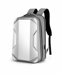 Hardshell Waterproof Travel Laptop Anti-theft Gaming Backpack with USB Port - Silver