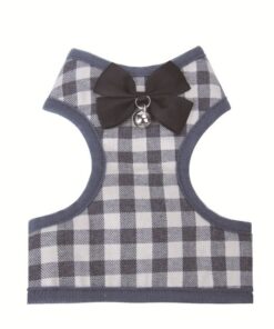 Harness and Leash for Small Breed Dogs (Grey and White) - L