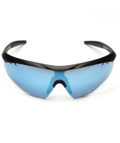 HAWKEYE High-Performance Sports Sunglasses - MATTE BLACK FRAME WITH BLUE REVO LENS