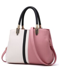 HB-305, Ladies Handbag - Pink, White