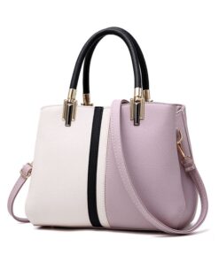 HB-305, Ladies Handbag - Purple, White