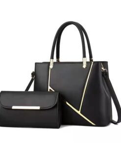 HB-H806, Ladies PU Handbag & Wallet Set - Black
