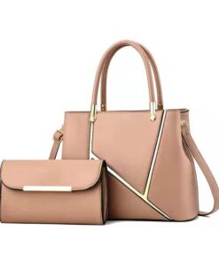 HB-H806, Ladies PU Handbag & Wallet Set - Khaki