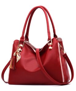 HB-TFZ577, Ladies PU Handbag - Red