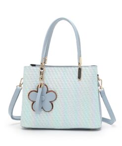 HB-Z8109, Braided series Ladies PU Handbag - Blue