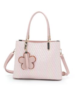 HB-Z8109, Braided series Ladies PU Handbag - Pink