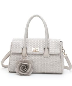 HB-Z9911-1, Braided series Ladies PU Handbag - Grey