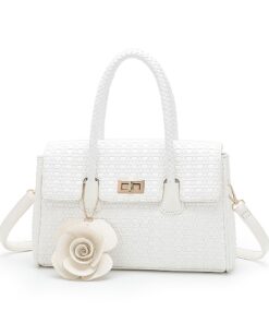 HB-Z9911-1, Braided series Ladies PU Handbag - White