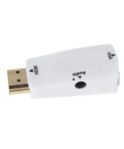 HDMI to VGA Compact Cable Adapter with Audio Connector - White