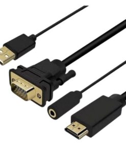 HDMI - VGA Cable w/ Female Audio Plug & USB Powered Cable for Monitor 1.5M
