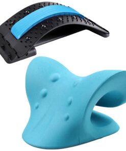 Health Pain Relief Vertebrae Neck Relaxer & Magnetotherapy Back Stretcher - Blue