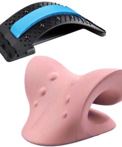 Health Pain Relief Vertebrae Neck Relaxer & Magnetotherapy Back Stretcher - Pink