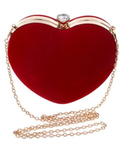 Heart Shaped Purse Wedding Evening Party Handbag-Red