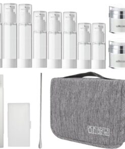 Heartdeco Airless Vacuum Travel Bottles & Toiletry Bag Set