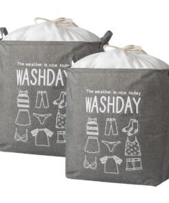 Heartdeco Large Collapsible Storage Bag Laundry Hamper 2 Piece Set