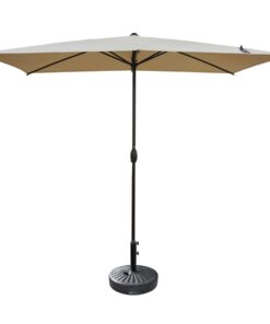 Heartdeco Rectangle Patio Parasol Sunshade with Base Set -3m x 2m