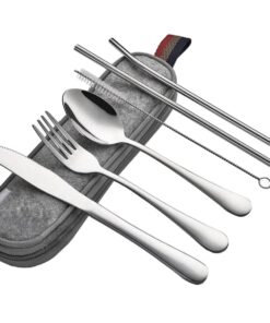 Heartdeco Travel Portable Camping Silverware Tableware Cutlery Set - 7 Piece