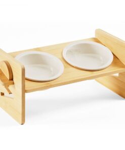 Height-Adjustable Pet Bowl Feeder Set Cat Bowl Elevated Stand