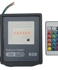 Hello Today RGB LED Flood Light With Remote 20W