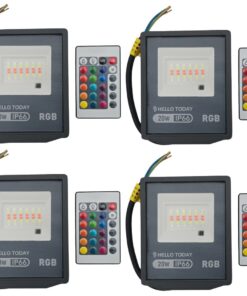 Hello Today RGB LED Flood Light With Remote 20W - 4 Pack