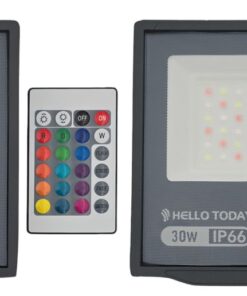 Hello Today RGB LED Flood Light With Remote 30W - 2 Pack