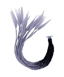 Helmet Pigtail Helmet Hair Decoration Punk Style Helmet Braids - Grey, Black