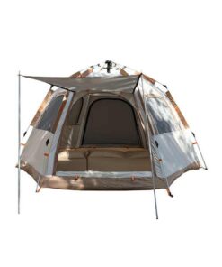 Hexagon Automatic Pop -Up Water-Resistant Hicking and Camping Tent - Grey, Brown