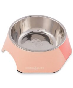 Hexagon Melamine Stainless Steel Bowl - Pink - M