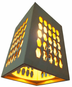 Hexagon Pattern Wooden Wall Lamp