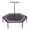 Hexagonal Shape Indoor Adjustable Handle Fitness Trampoline - Pink