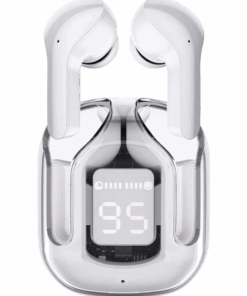 Hi-Res Quality Sound Wireless Earbuds with LED Display Case -White