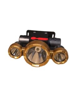 High Power 5LED 500M Waterproof Four Gear Modes Rechargeable Headlamp - Black - 3 Pack