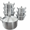 High-quality 7pcs set aluminum polished deep pot large cooker set