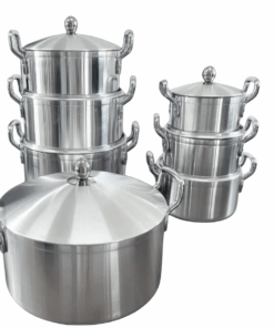 High-quality 7pcs set aluminum polished deep pot large cooker set