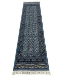 High Quality Blue Beige Bokhara Long Hallway Runner Rug