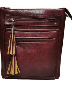 High-Quality Classic Women's Sling Bag, Crossbody - Dark Red