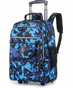High-Quality Laptop Trolley Wheeled Backpack - Large - GeometricBlue
