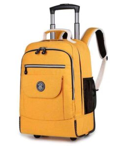High-Quality Laptop Trolley Wheeled Backpack - Large - MustardYellow