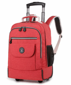 High-Quality Laptop Trolley Wheeled Backpack - Large - WatermelonRed
