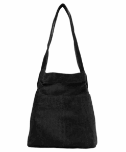 High Quality Large Corduroy Tote Bag - Black