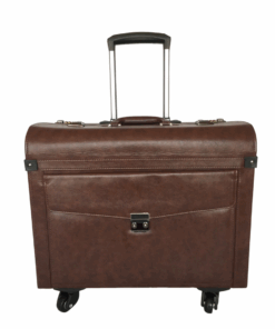 High Quality Lockable Pilot Case With 4 Wheels 31Litres - Brown